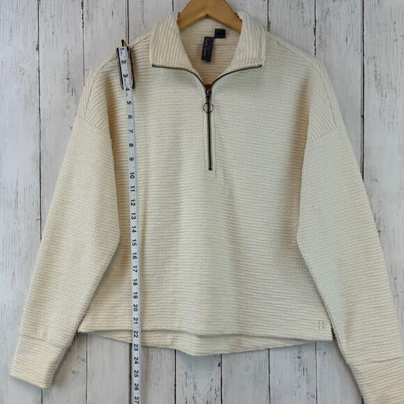 Sweaty Betty Cream Rest Up Half Zip Long Sleeve Textured Pullover Size 4 - Picture 12 of 14